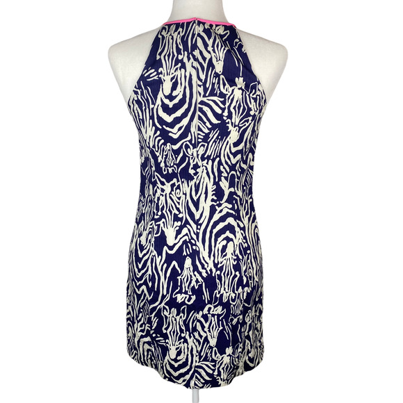 Lilly Pulitzer Dress Pink Blue Terry Shift Dress Size 4 - Picture 6 of 11